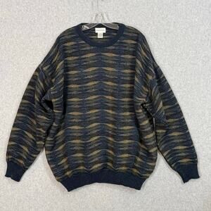 Vtg Taylor & Henry Sweater Size 2X Big Textured Cosby Grampa Abstract Pullover